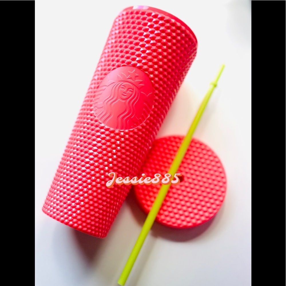 Starbucks Studded ‘Dragonfruit’ Coral Bling tumbler